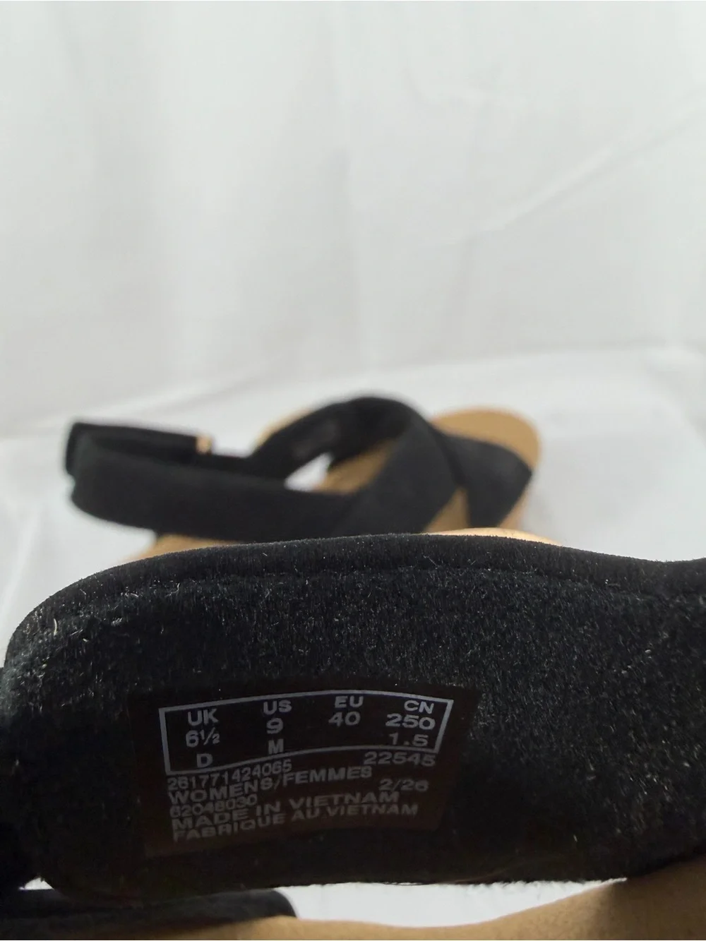 NWT Clarks Women’s Size 9 Black Cork Platform Slingback Sandals